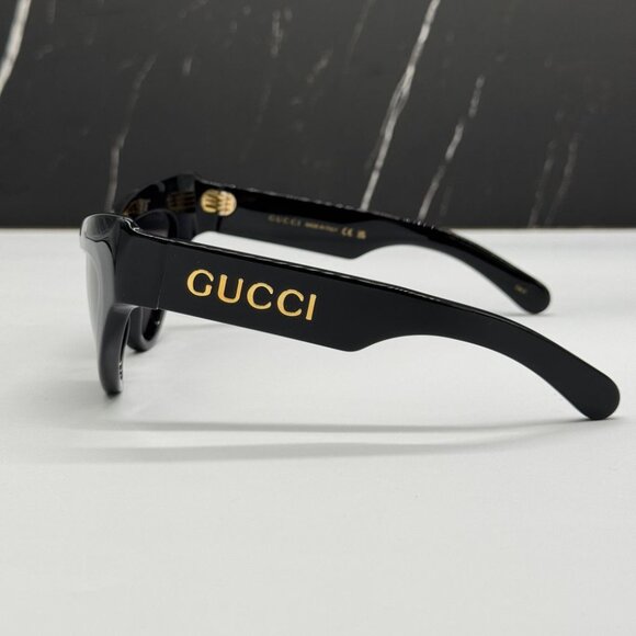NEW GG1294S 001 GUCCI SUNGLASSES SHINY BLACK GREY CAR EYE WOMEN EYEWEAR GUCCI - Picture 8 of 12